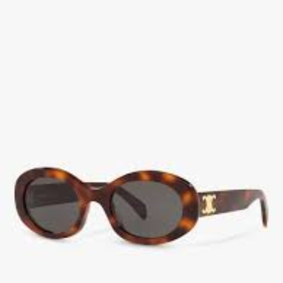 Celine Oval Tortoise Havana Triomphe Sunglasses - Picture 3 of 6